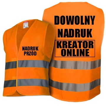 KAMIZELKA ODBLASKOWA Z NADRUKIEM NAPISEM ROZM M