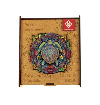 PUZZLE DREWNIANE A4 ŻÓŁW MANDALA