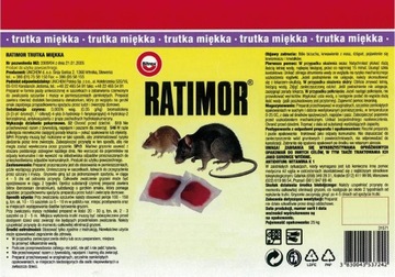 RATIMOR PASTA Bromadiolon TRUTKA SZCZURY 20 KG