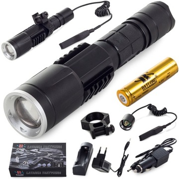 LATARKA TAKTYCZNA BAILONG MYŚLIWSKA CREE LED XM-L3-U3 WOJSKOWA MOCNA ZOOM