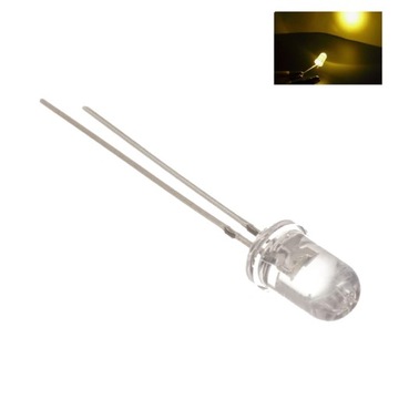 DYFUZYJNA DIODA 5mm LED BIAŁA CIEPŁA WARM WHITE HQ CLEAR 12V