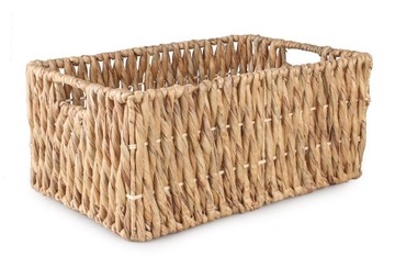PROSTOKĄTNY KOSZ BOHO Z HIACYNTU WODNEGO 44x30x20 cm