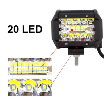 СВЕТОДИОДНЫЕ РАБОЧИЕ ЛАМПЫ ПОИСК 60Вт 12В ГАЛОГЕННЫЕ АВТОМОБИЛЬНЫЕ ФАРЫ 2ШТ.