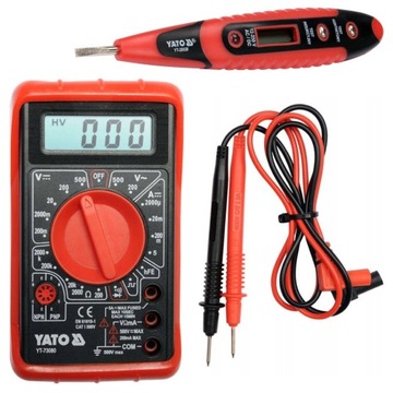 YATO MULTIMETR MIERNIK CYFROWY BUZER YT-73080 + WSKAŹNIK LCD YT-28630