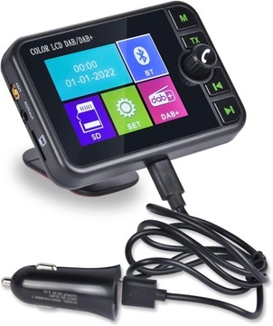 Hikity Adapter radiowy 2,4'' LCD transmiter DAB FM BT MP3, DAB+