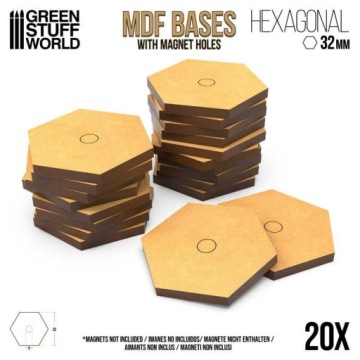 MDF Battletech Hex Bases - 32mm podstawki 20szt.