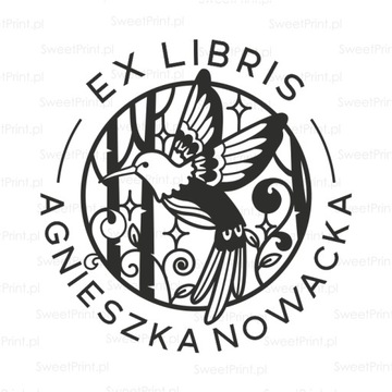 Personalizowany stempel - EXLIBRIS z kolibrem