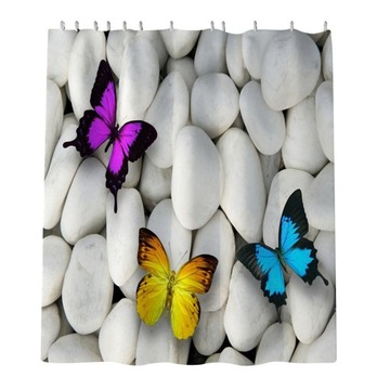 Подкладка для занавески для душа PEVA Mold Pebble Butterfly