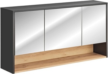 Szafka łazienkowa 120cm z lustrem BELAGA szary mat