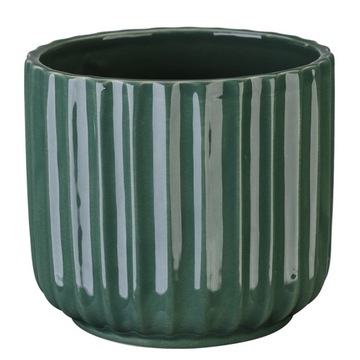 Osłonka doniczka ceramiczna 12 cm zielony połysk