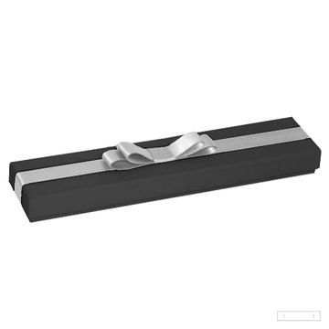 Pudełko na biżuterię czarne ze wstążką 20,8x4,6 cm