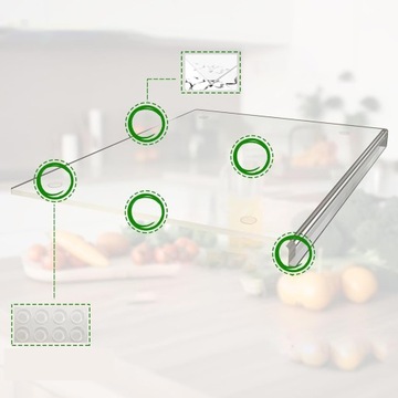 ПРОЗРАЧНАЯ РАЗДЕЛОЧНАЯ ДОСКА ДЛЯ КУХОННОЙ СТОЛЕШНИЦЫ ДЛЯ МЯСА И ОВОЩЕЙ 45Х35СМ