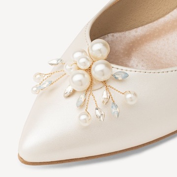 BRILU СВАДЕБНЫЕ БАЛЕТКИ PEARL С ДЕКОРАЦИЕЙ Слоновой кости 39