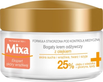 Mixa Bogaty krem odżywczy do twarzy z olejkiem do skóry suchej 50 mlz