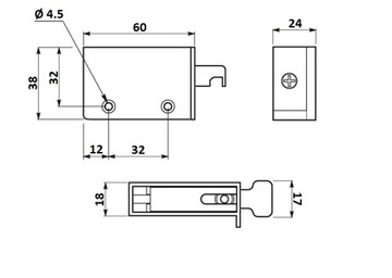 МЕБЕЛЬНЫЙ КУЛОН ПРАВЫЙ + ЛЕВЫЙ ДЛЯ ШКАФОВ, БЕЛЫЙ, 1 КОМПЛЕКТ.
