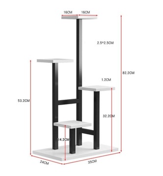 ПОДСТАВКА ДЛЯ ЦВЕТОВ, ЦВЕТОЧНЫЕ ВАЗЫ, 4-Х ЯРУСНАЯ ЧЕРНАЯ