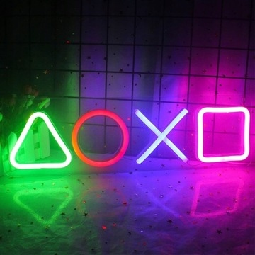 LED LAMP NEON PLAYSTATION LOGO SYMBOLS GIFT