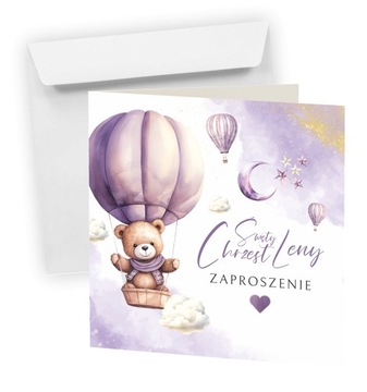 ZAPROSZENIE NA CHRZEST ŚWIĘTY + KOPERTA + IMIĘ DZIECKA + EKSPRES + JAKOŚĆ