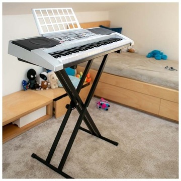STOJAK NA KEYBOARD ORGANY PIANINO ELEKTRYCZNE STATYW KRZYŻOWY REGULOWANY
