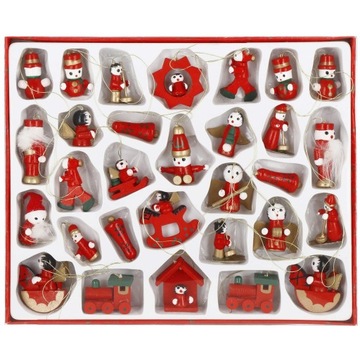 Деревянные рождественские елки украшения 30 безделушек для рождественской елки