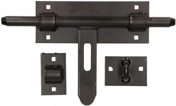 ZASUWA CZARNA DO DRZWI GARAŻU BRAMY GARAŻOWA ZAMKNIĘCIE RYGIEL 270MM KŁÓDKA