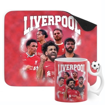 Zestaw Kubek Piłkarski + Podkładka pod mysz Liverpool Salah Baker
