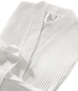 SZLAFROK GOFROWANY WAFEL UNISEX BIAŁY L/XL