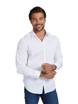GUESS KOSZULA MĘSKA GARNITUROWA LS SUNSET SHIRT WHITE r.M