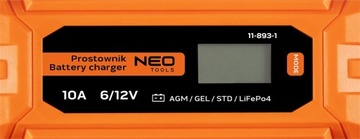 NEO АВТОМАТИЧЕСКОЕ ВЫПРЯМИТЕЛЬНОЕ ЗАРЯДНОЕ УСТРОЙСТВО 12В 10А/160Вт для свинцово-кислотных аккумуляторов