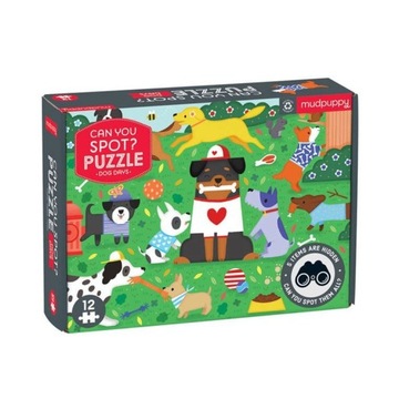 Mudpuppy Puzzle obserwacyjne Dzień z pieskami 2+