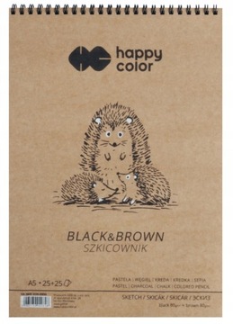 SZKICOWNIK BLOK A5 50K BLACK&BROWN HAPPY COLOR