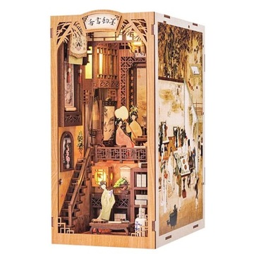 Book Nook DIY Altana Białej Orchidei CuteBee Domek pomiędzy książki