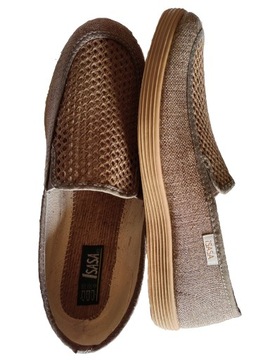 ODDYCHAJĄCE BAWEŁNIANE PÓŁBUTY ESPADRYLE BEŻOWE R.45