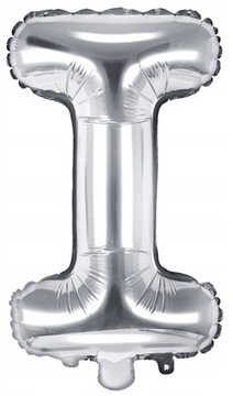 Balon Foliowy Literka I Litera Srebrna 35 cm