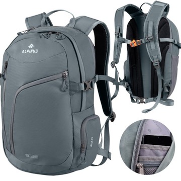 ALPINUS PLECAK TURYSTYCZNY TREKKINGOWY SPORTOWY MIEJSKI LEKKI LECCO 25L