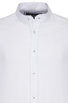 РУБАШКА МУЖСКАЯ, БЕЛАЯ ВООРОТНИК-СТОЙКА, CLASSIC ELEGANT: XL