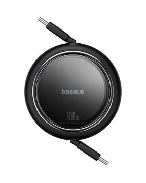 Baseus Free2Draw Mini USB-C — втягивающийся кабель USB-C 100 Вт, 1 м — черный