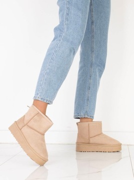 БЕЖЕВЫЕ БОТИНКИ НА УТЕПЛЕННОЙ ПЛАТФОРМЕ 41