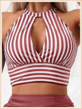 Fashion Hollow Out Bikini 2024 Women Stripe Solid