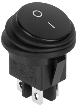 Przełącznik czarny okrągły 20mm hermetyczny dwa tory DPST IP65