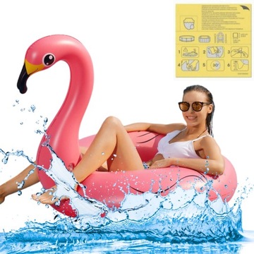 KOŁO KÓŁKO DO PŁYWANIA DMUCHANE DO BASENU FLAMING RATUNKOWE 120CM XL GRATIS