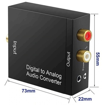 ОПТИЧЕСКИЙ КОНВЕРТЕР TOSLINK КОАКСИАЛЬНЫЙ В 2x CINCH RCA