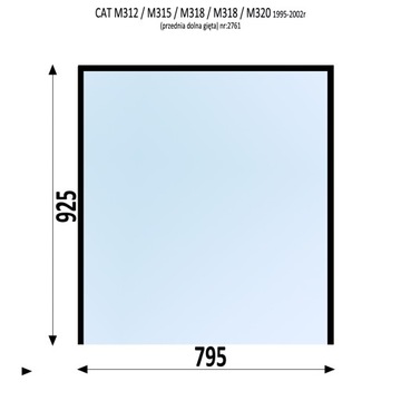 SZYBA PRZEDNIA CAT M312 / M315 / M318 / M320
