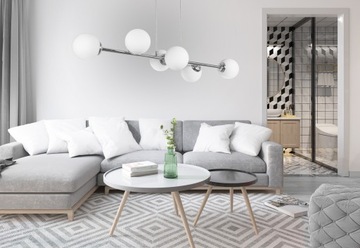 ПОТОЛОЧНЫЙ ПОДВЕСНОЙ СВЕТИЛЬНИК, ХРОМ ХРОМНАЯ СВЕТОДИОДНАЯ ШАРОВАЯ ЛЮСТРА