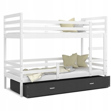 Кровать двухъярусная с ящиком 90х200 Сосна белая