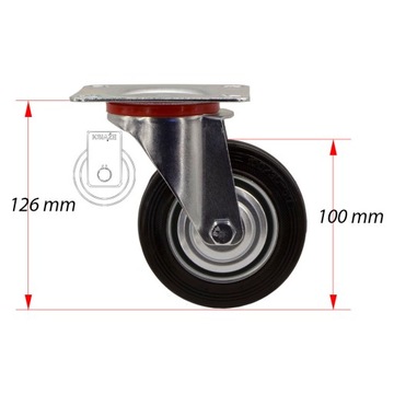 НАБОР ИЗ 4 ШТ. Полочная тележка WHEELS fi 100 12STGU100