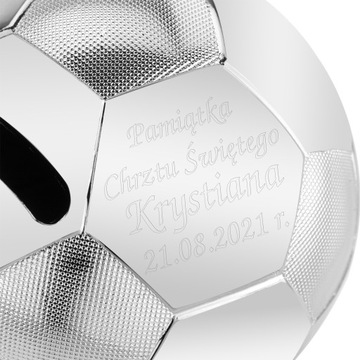 Серебряная копилка ШАР на крещение годовалого ребенка, С ГРАВИРОВКОЙ