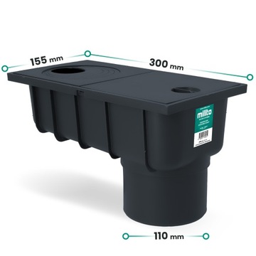 Отстойник ОЧИСТИТЕЛЬ ЖЕЛОБОВ Желоба Люк РЕВИЗИЯ 110 мм НИЖНЯЯ Входная решетка