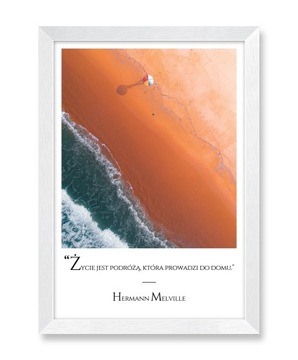 Plakat na ścianę obraz w ramie ŻYCIE JEST PODRÓŻĄ