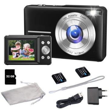 ЦИФРОВАЯ КАМЕРА 44MP HD 1080P 16x ОПТИЧЕСКИЙ ЗУМ КОМПАКТНАЯ ЗАРЯДКА 2x АККУМУЛЯТОРА